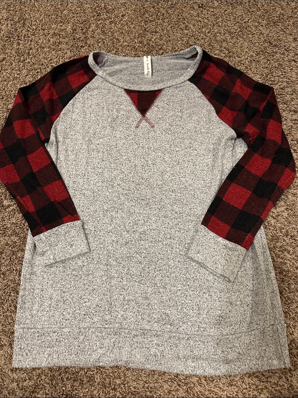 Vanilla Bay Grey Knit Crewneck Pullover